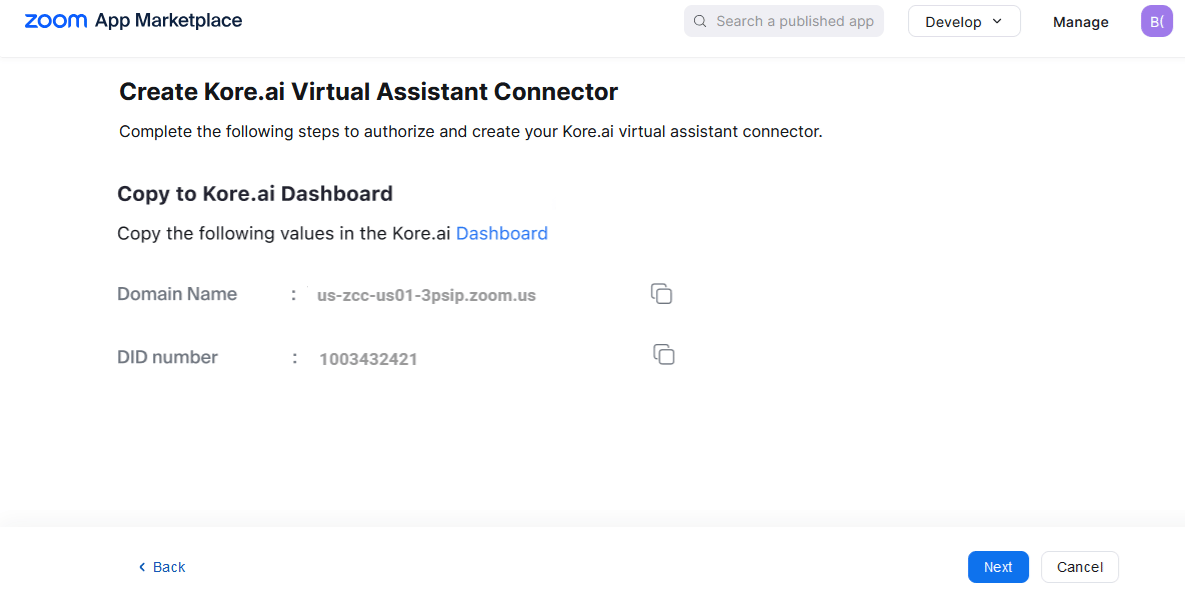Domain Name and DID Number