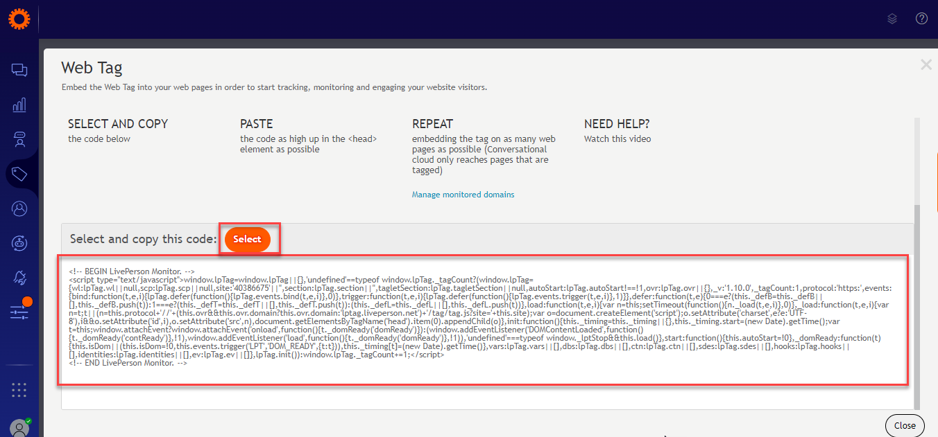 embed code