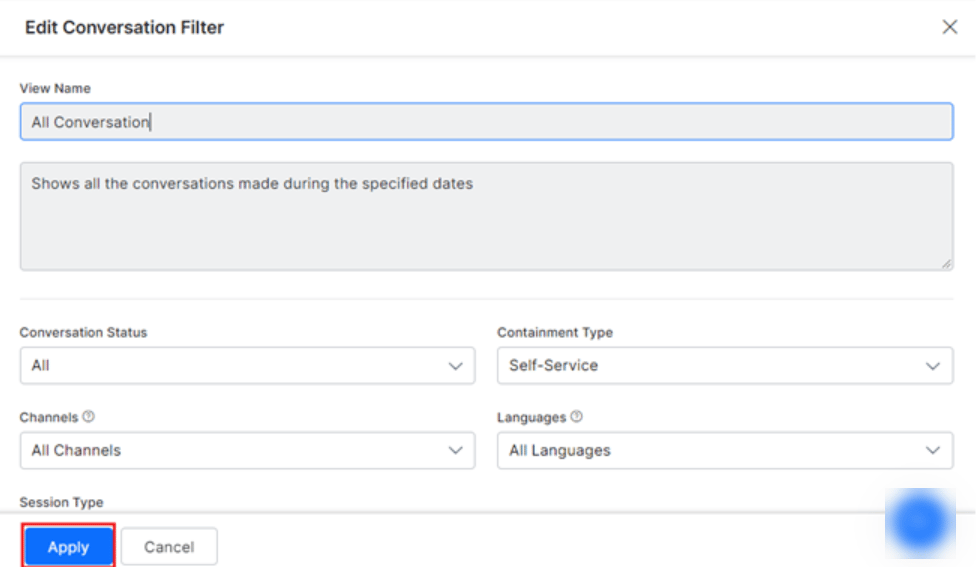 Edit a Conversation Filter