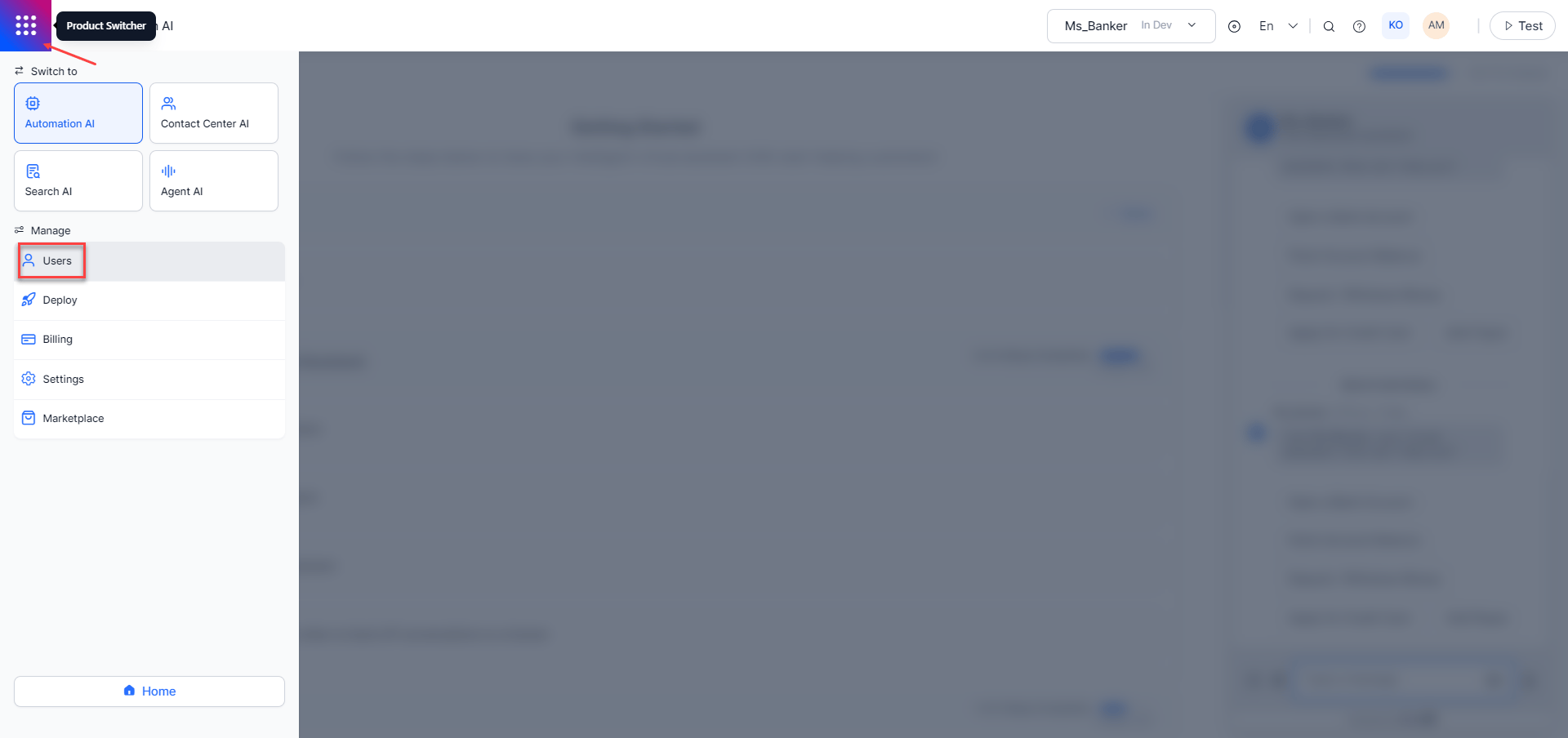 Navigate to User Management