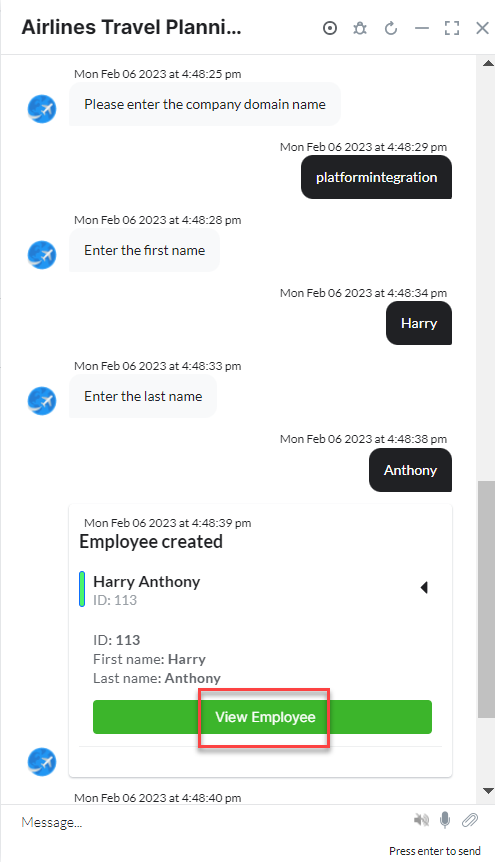 Employee details