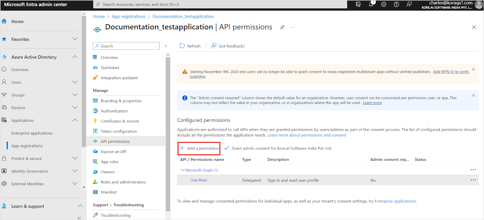API Permissions