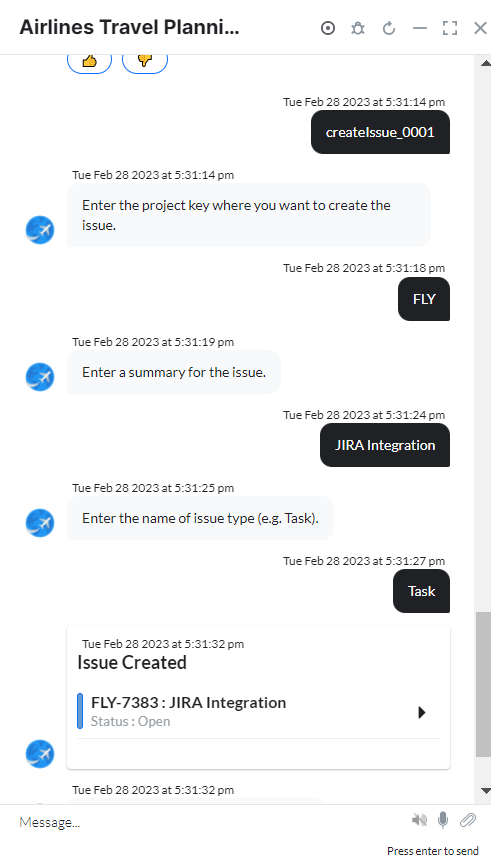 VA prompt to create issue