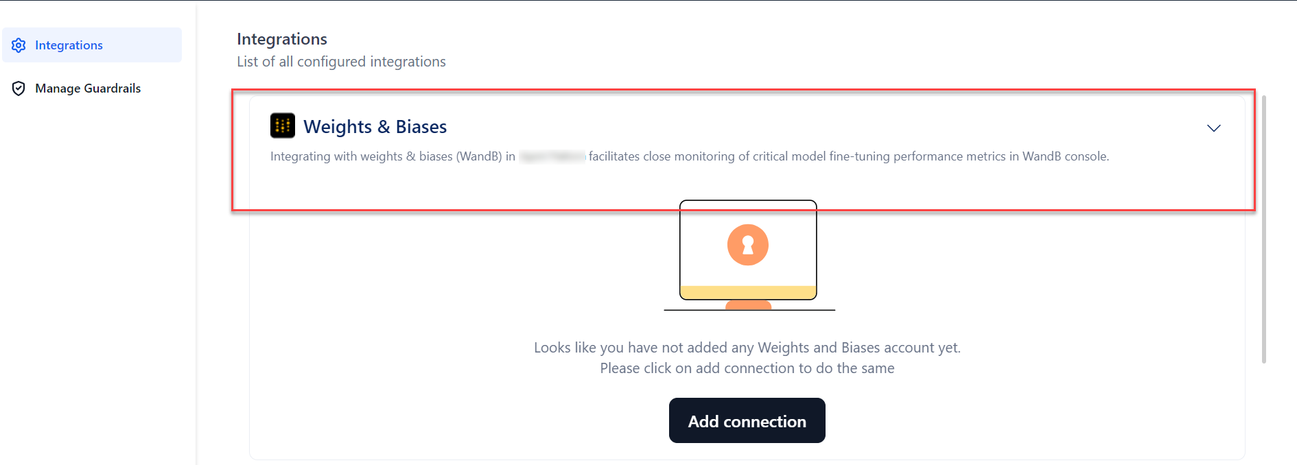 Add W&B Connection