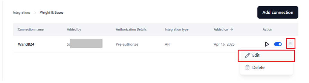 select edit integration