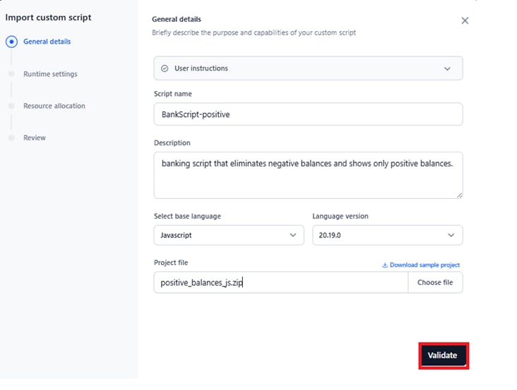 validate file