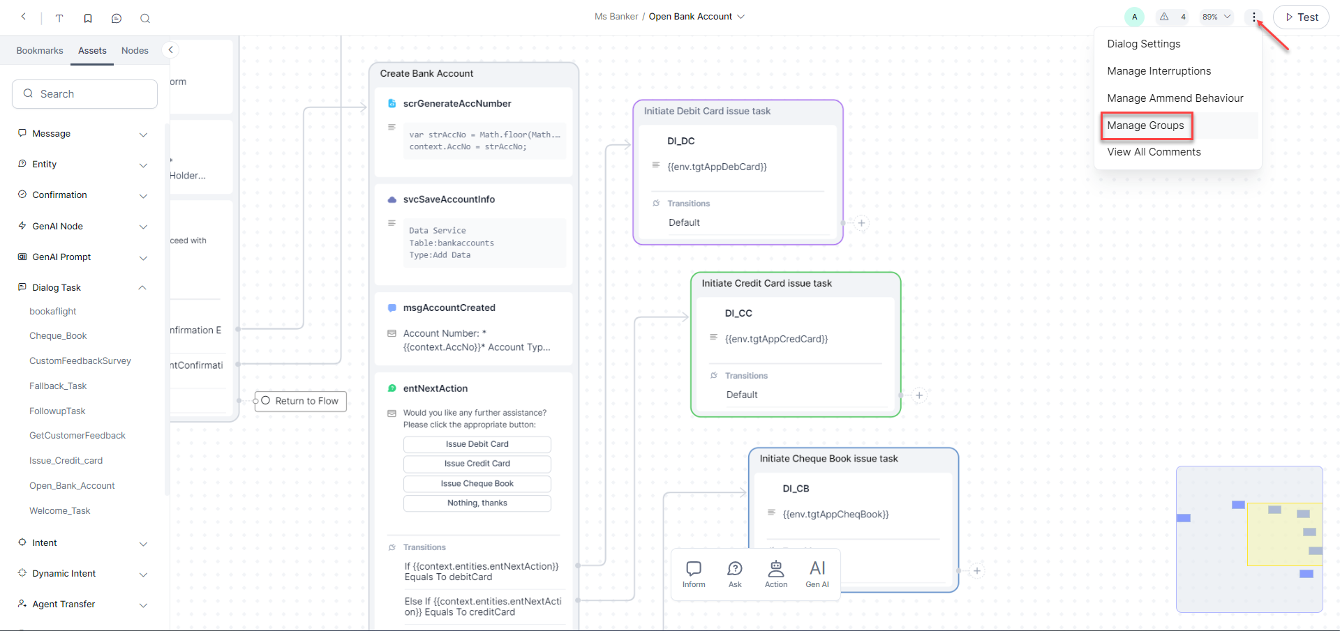 More Options - Manage Groups