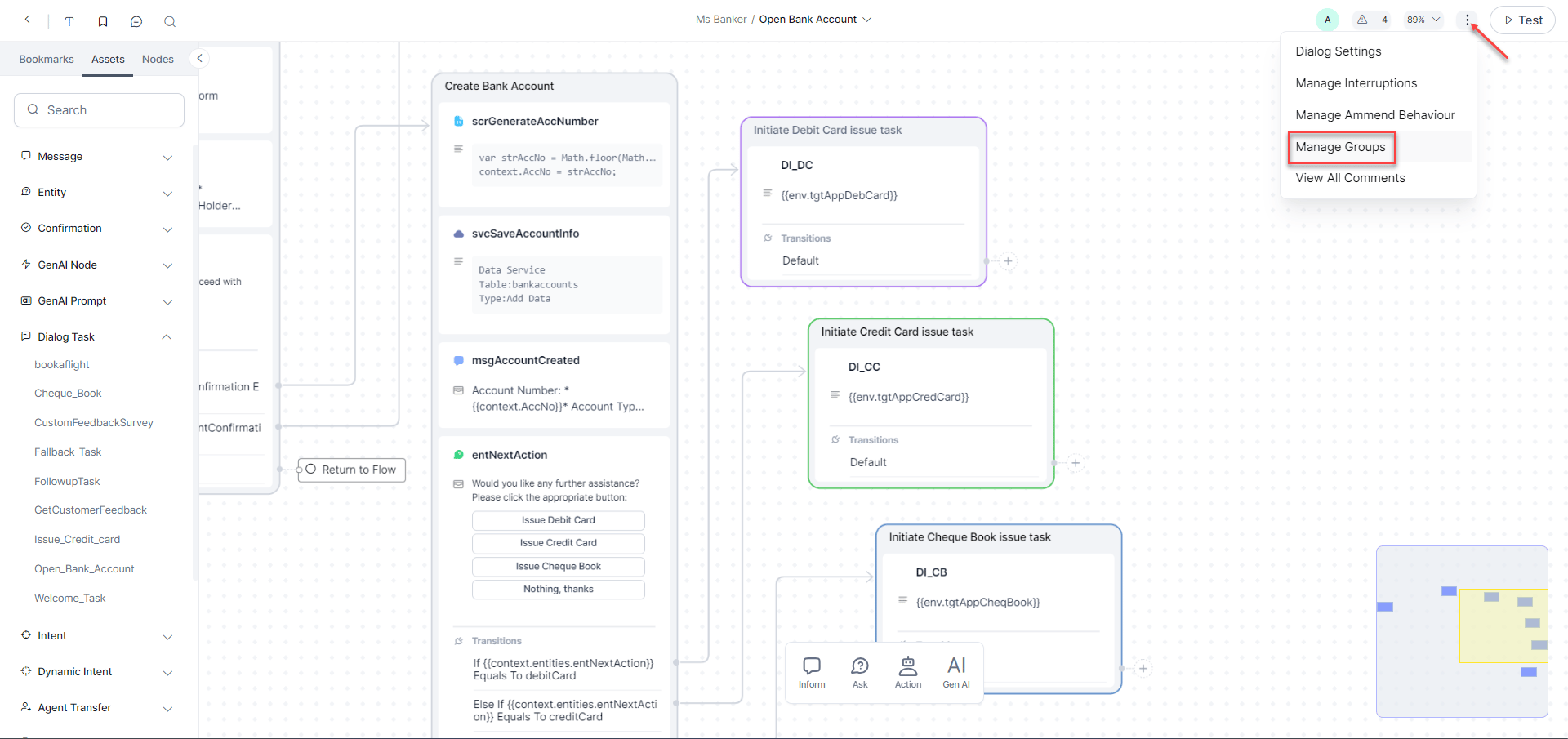 More Options - Manage Groups