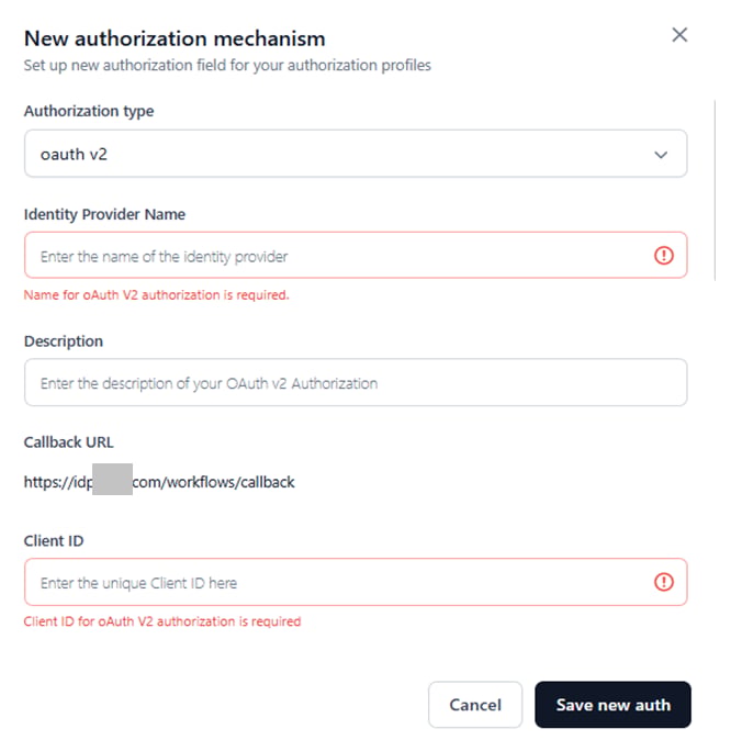 validation errors