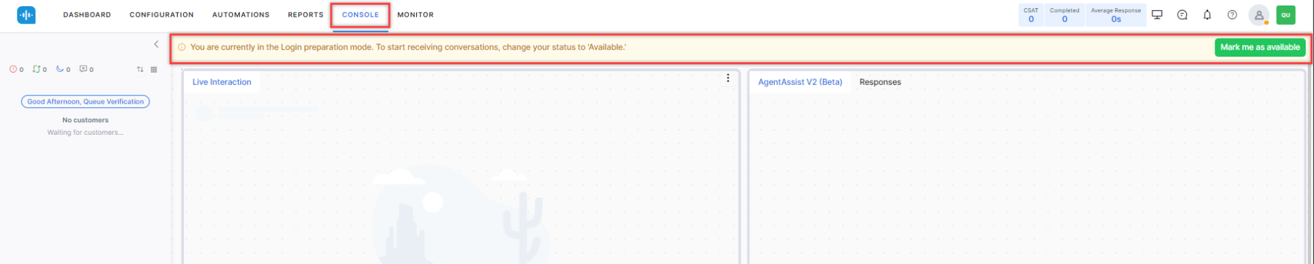 Login Prep Status
