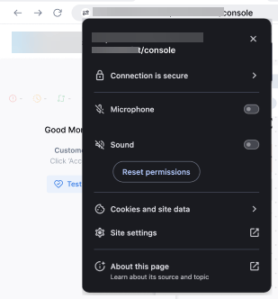 Permissions Pop-up