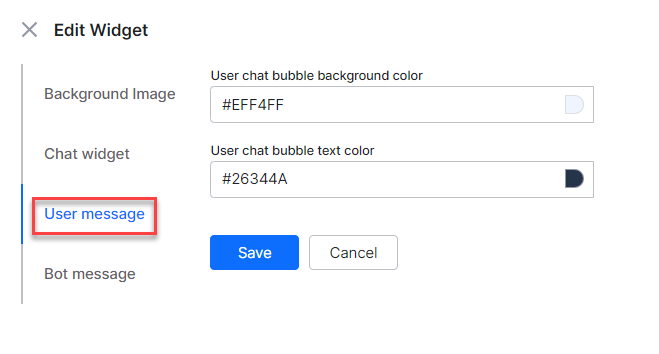 Preview Customization - User Messages