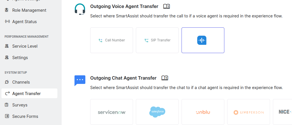 Outgoing Voice Agent Transfer