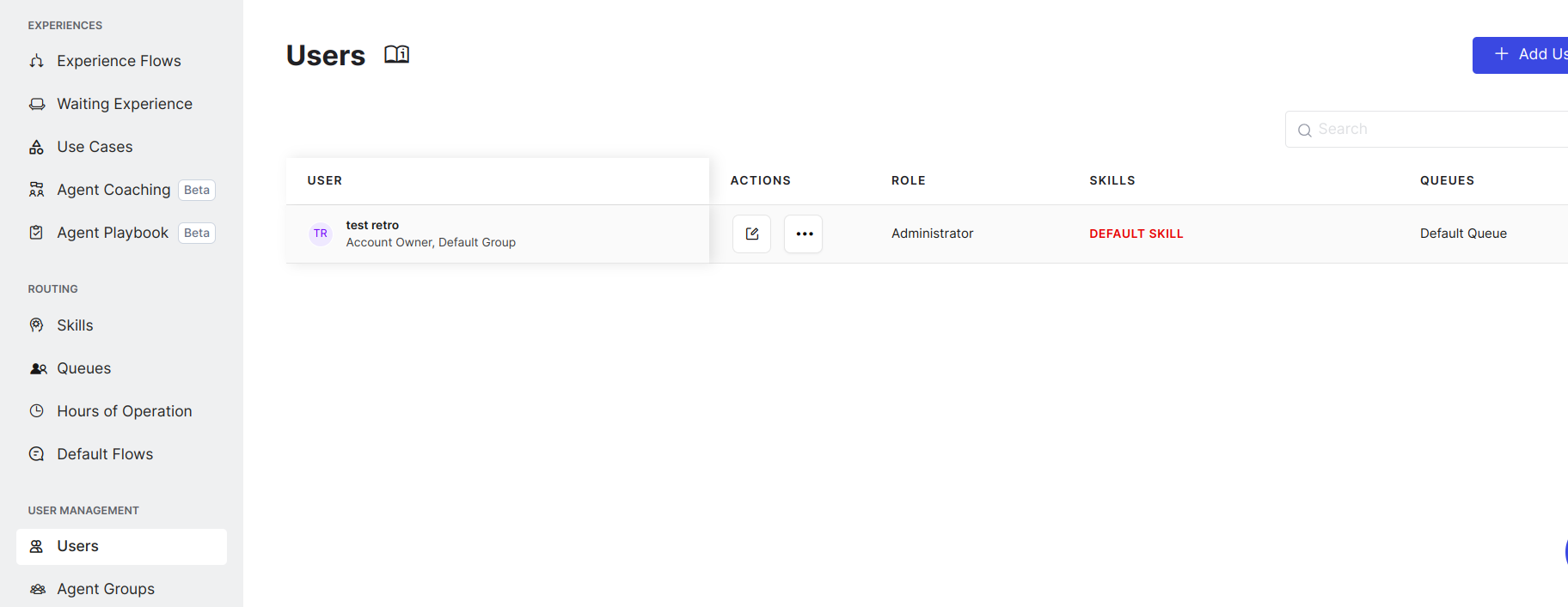 Users Page