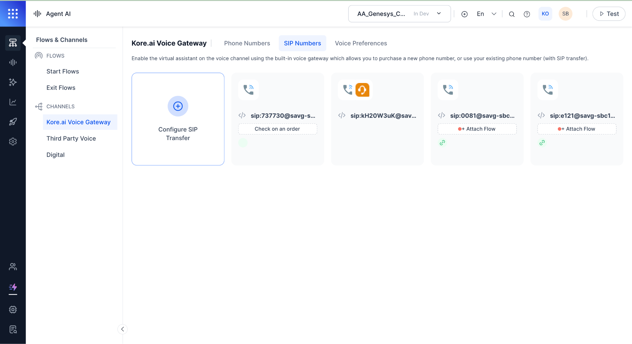 Kore AI Voice Gateway