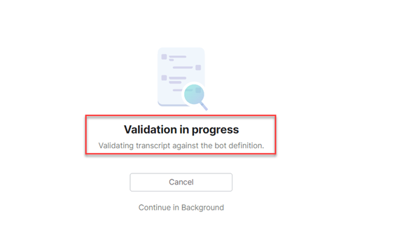 Validation in Progress