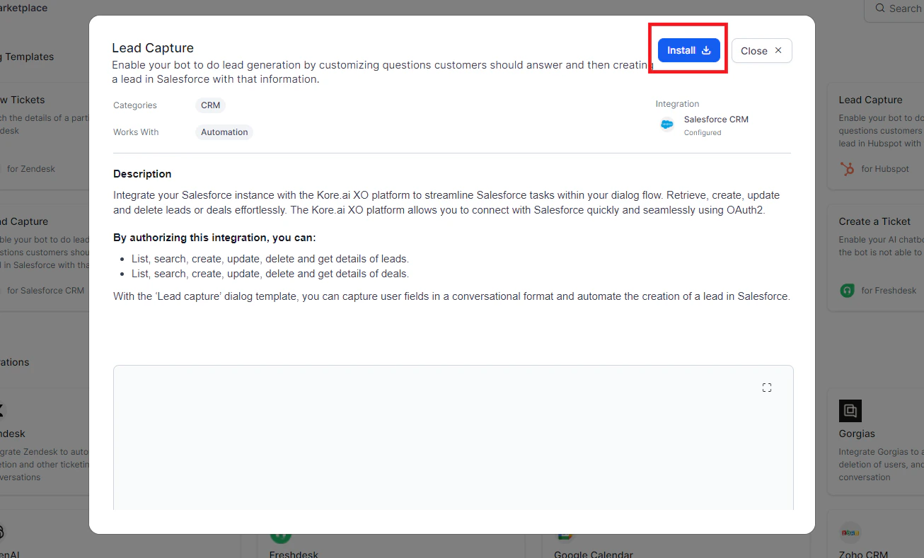 Lead Capture Install
