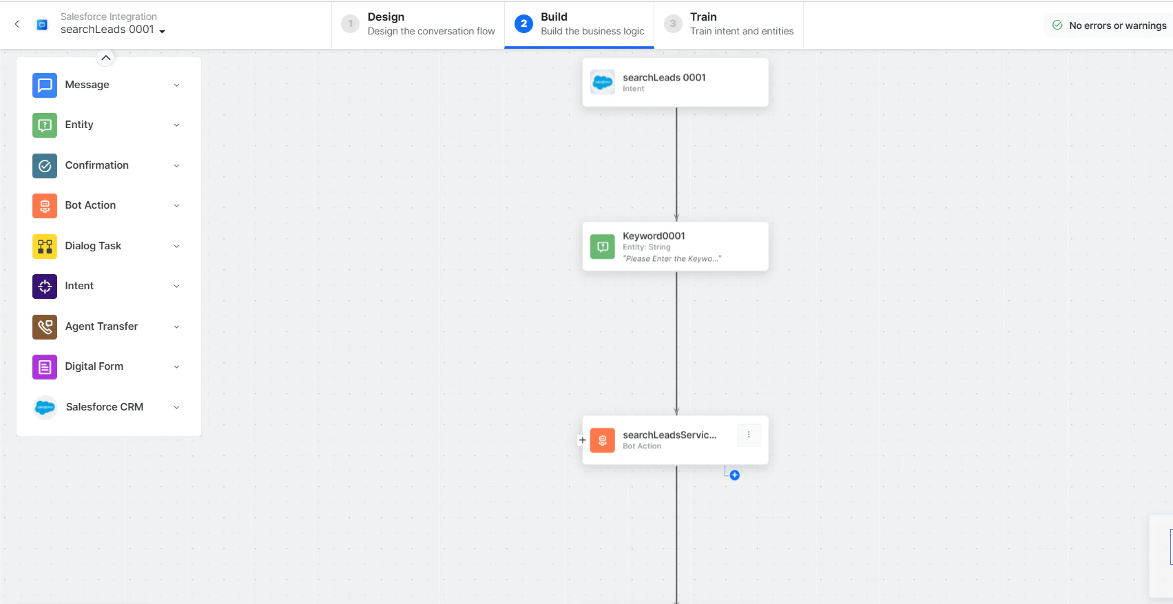 Search Leads dialog task is added
