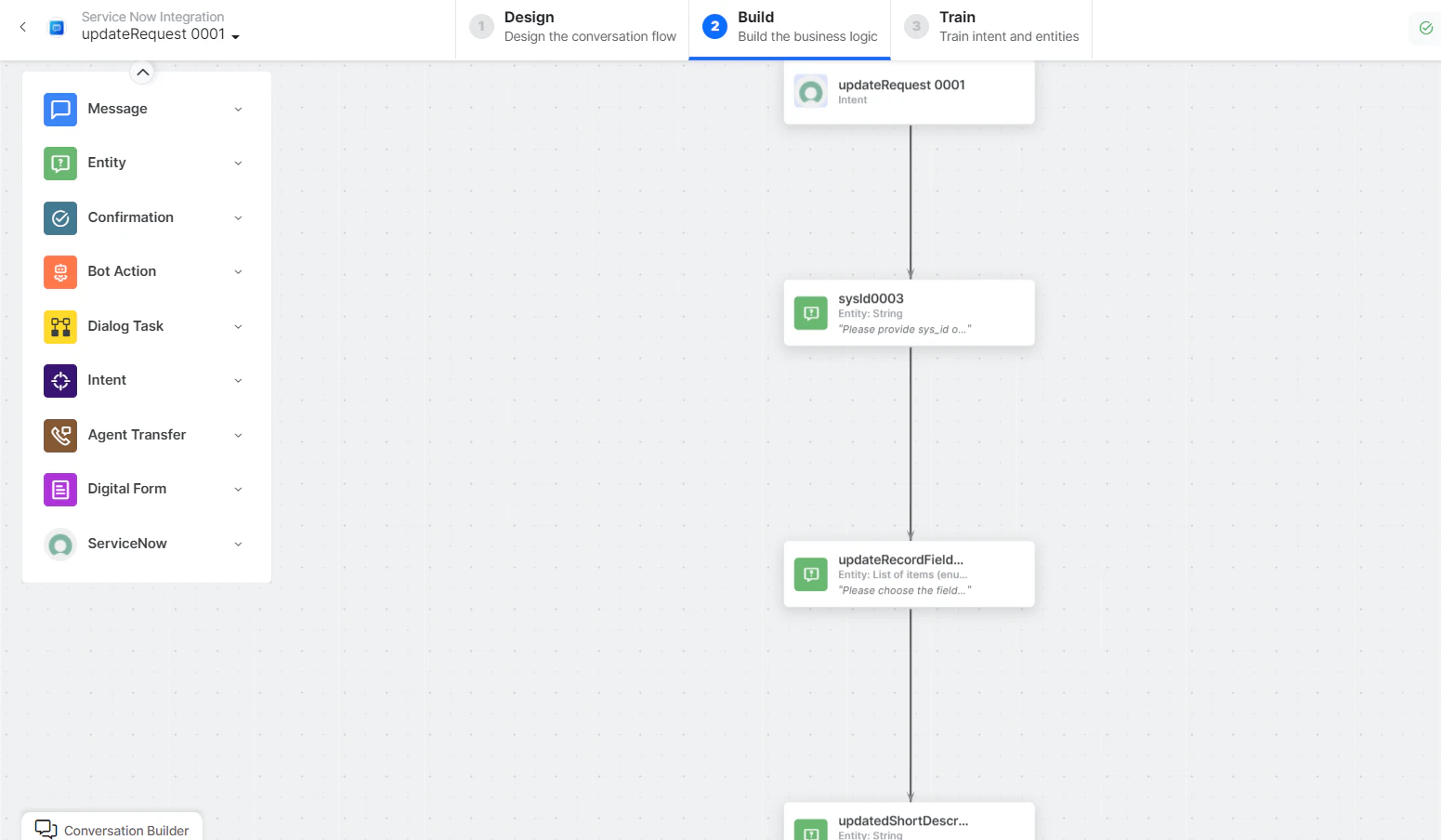 Update a Request dialog task added