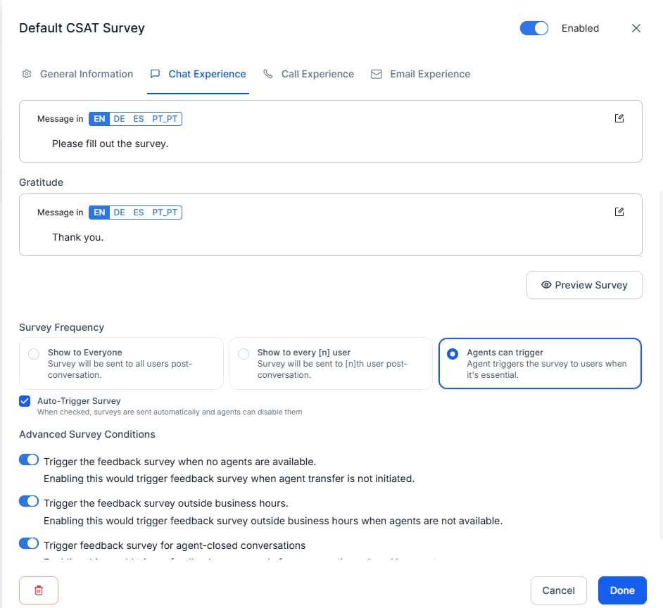Configure Experience