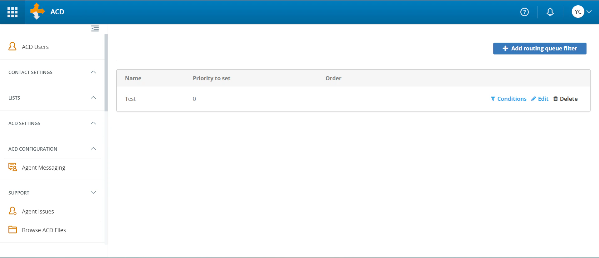 Filters - Add Routing queue filter