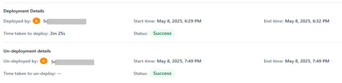 ready to deploy status