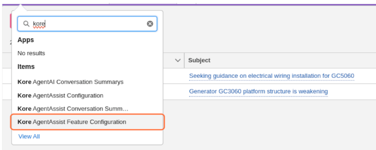 kore-aa-feature-configuration