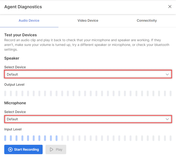 Audio Device Selection