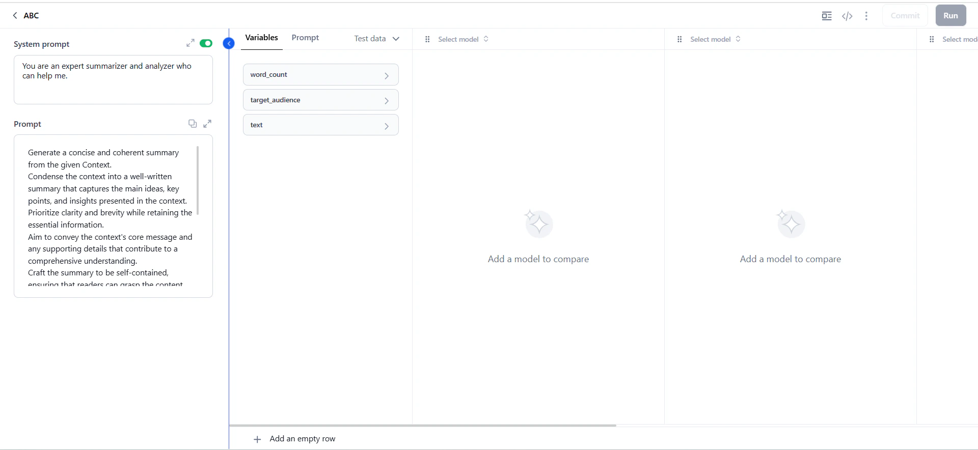 Prompt library canvas