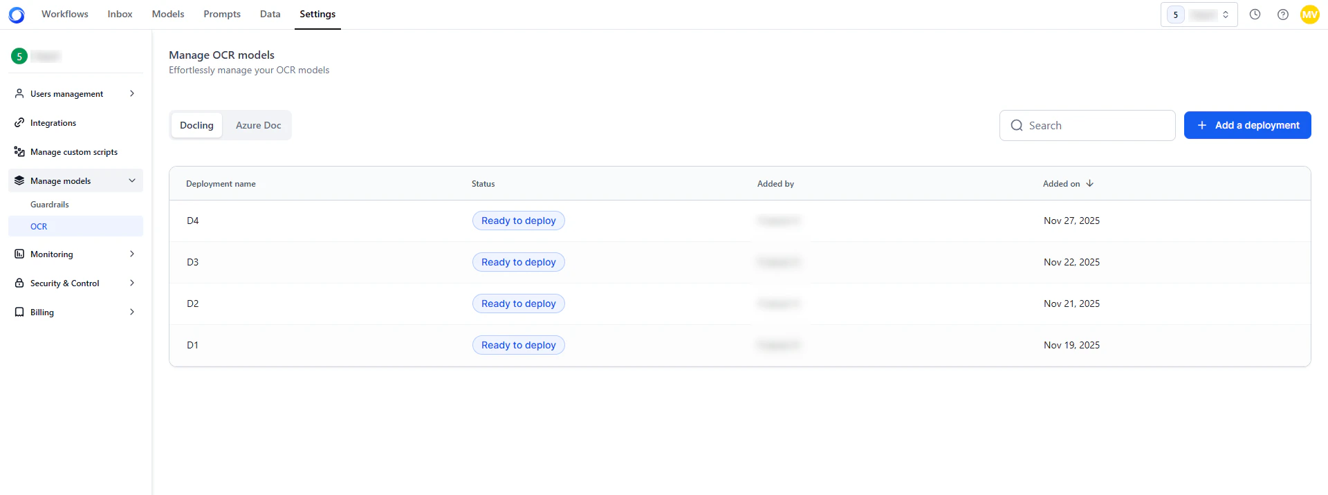 Manage OCR – Docling