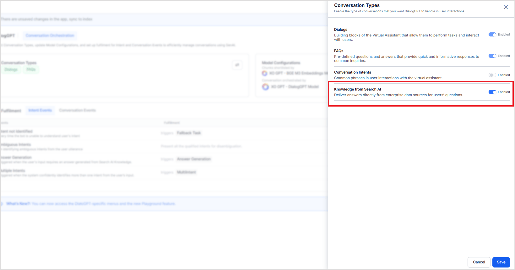 Add Search AI as Knowledge
