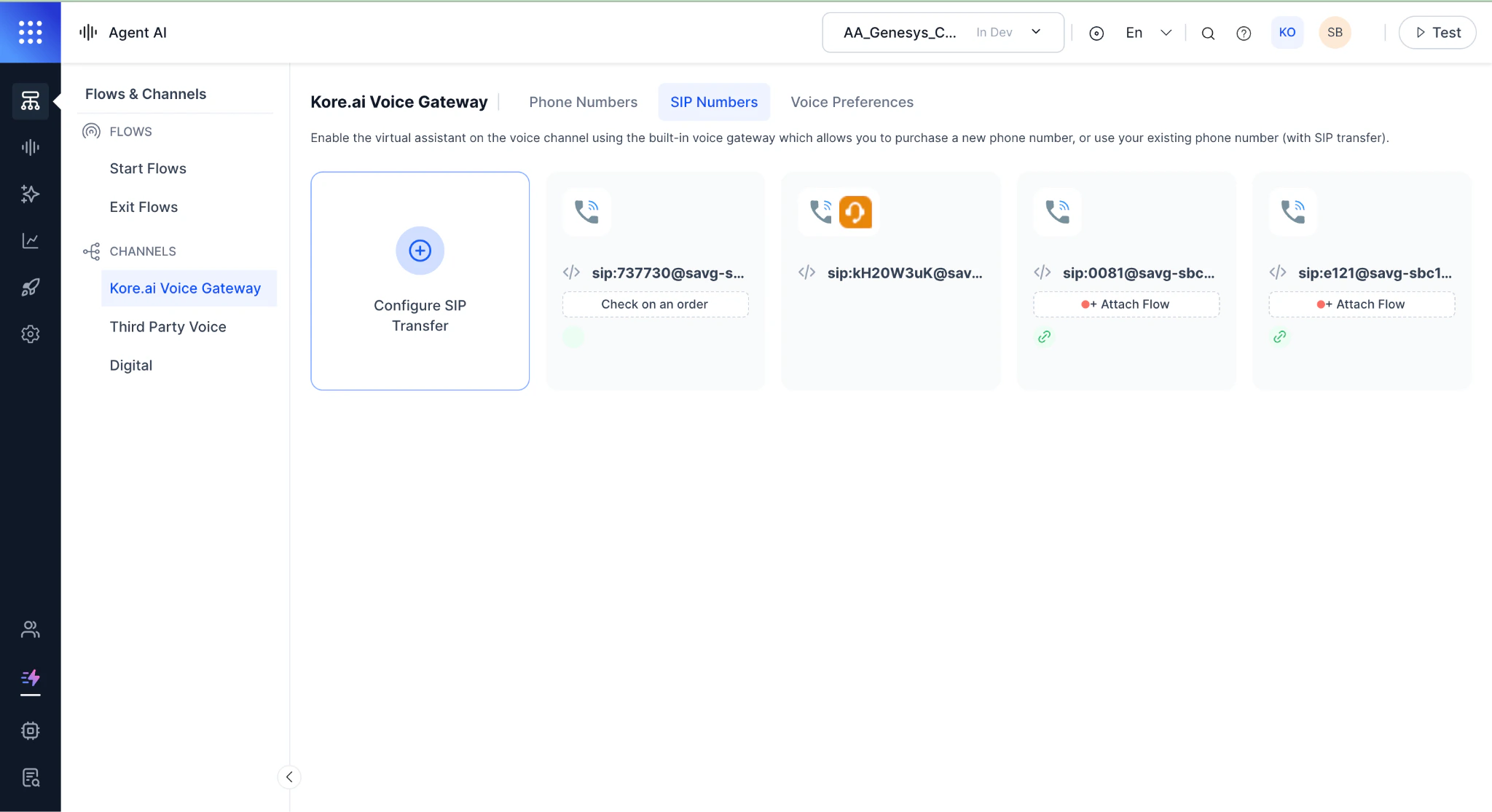 Kore AI Voice Gateway