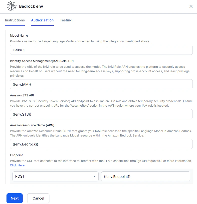 Amazon Bedrock test payload