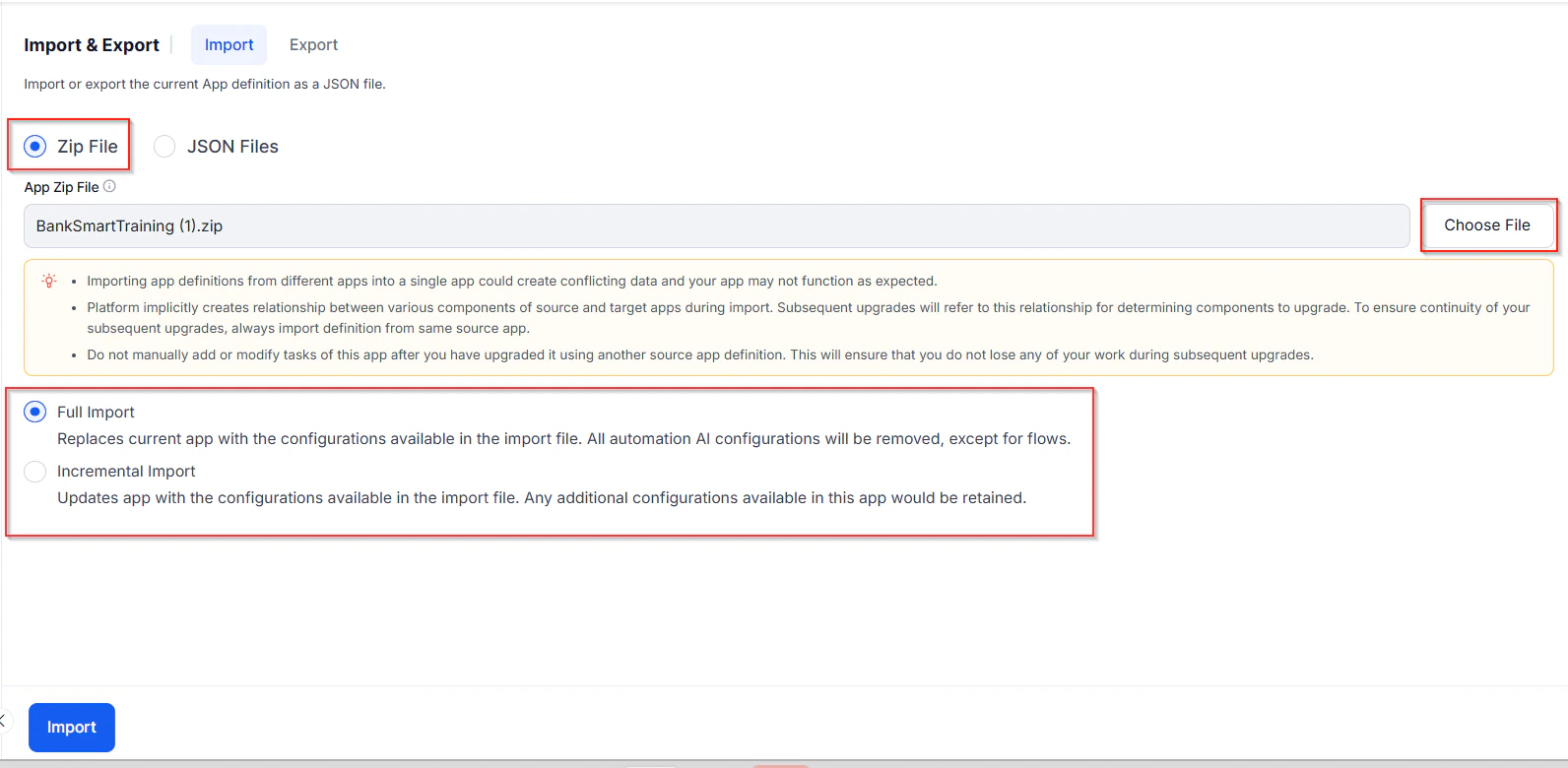 App import - ZIP file