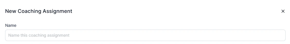 Coaching Assignment Name