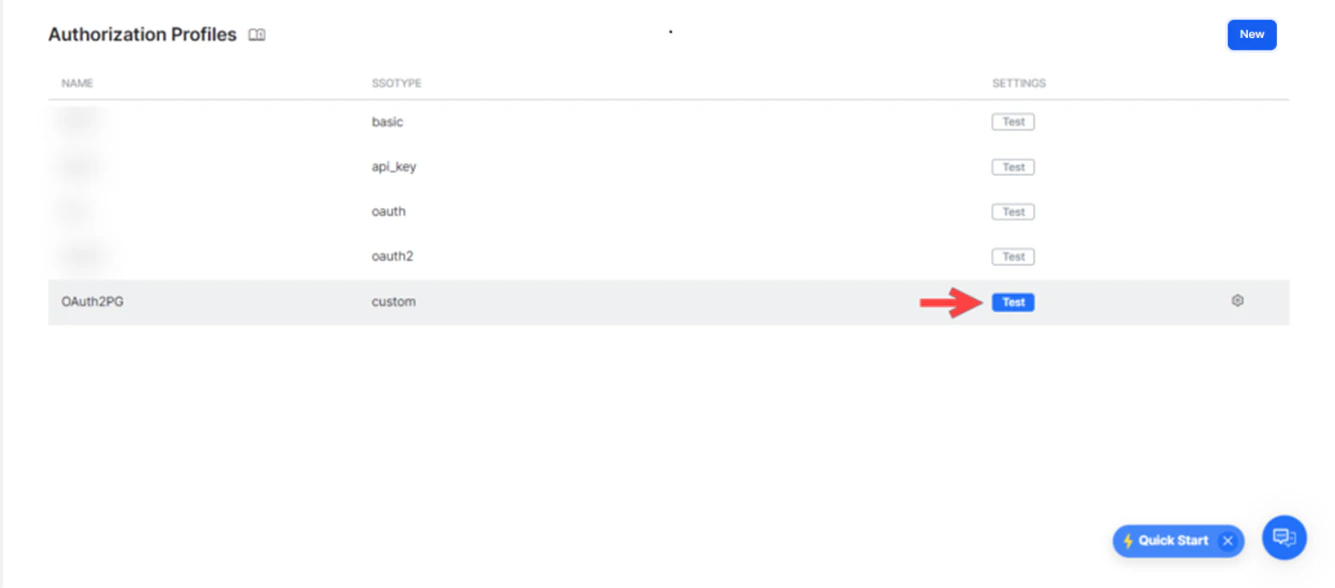 Testing the authorization