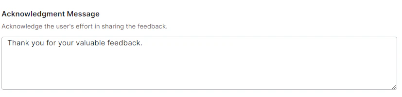 Acknowledgement Message