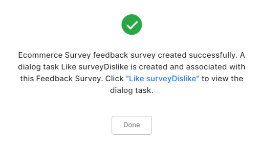 Feedback survey Successfully Created
