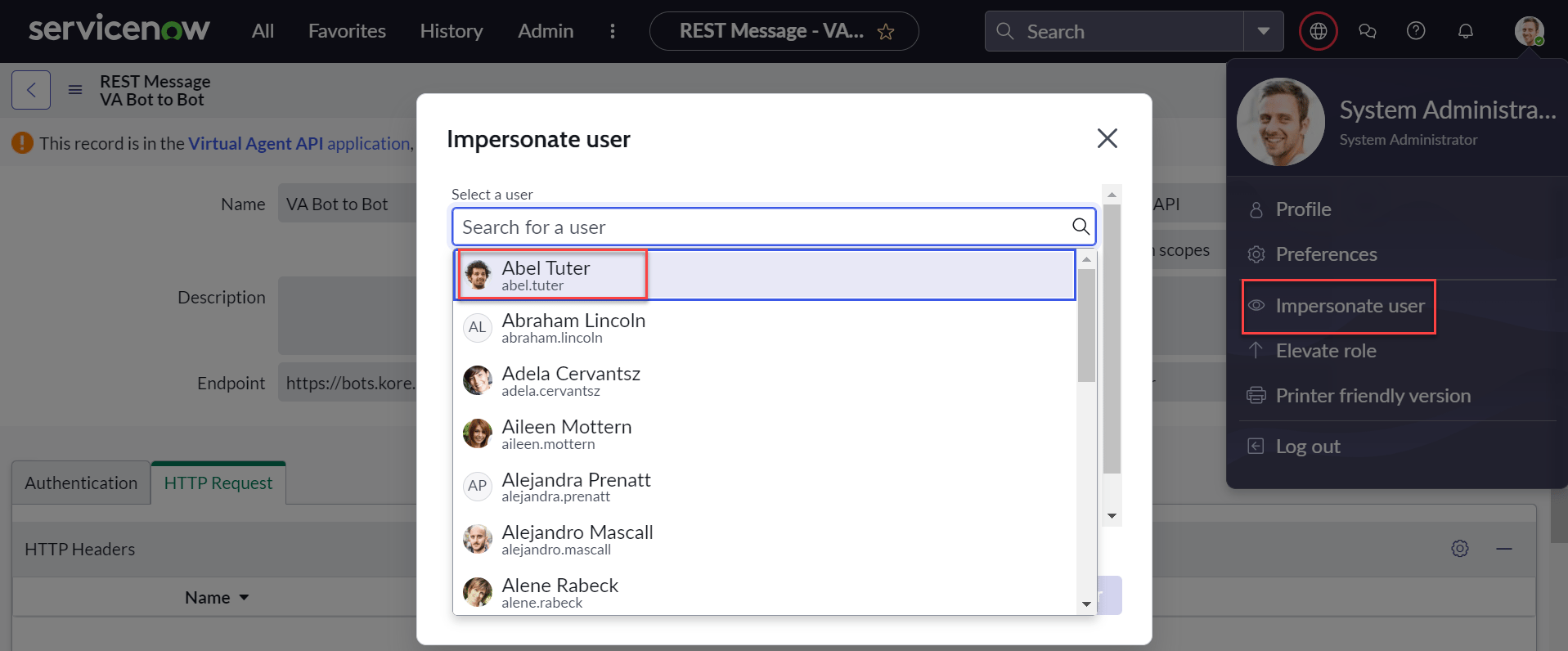 Provide username