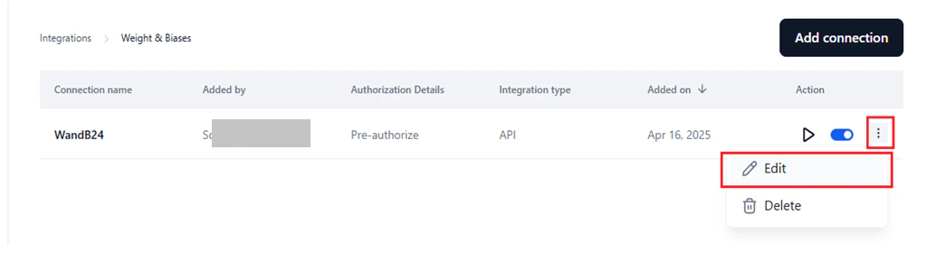 select edit integration