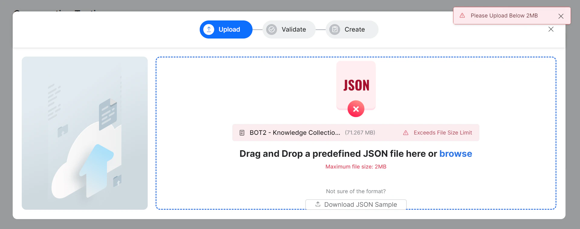 JSON file size error