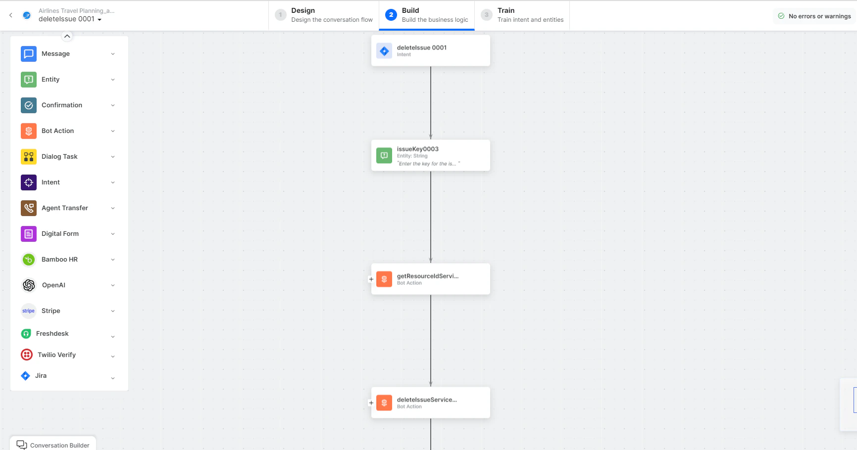 Delete an Issue dialog task is added