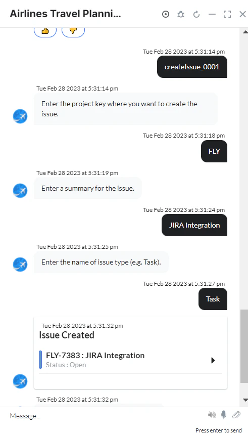 VA prompt to create issue