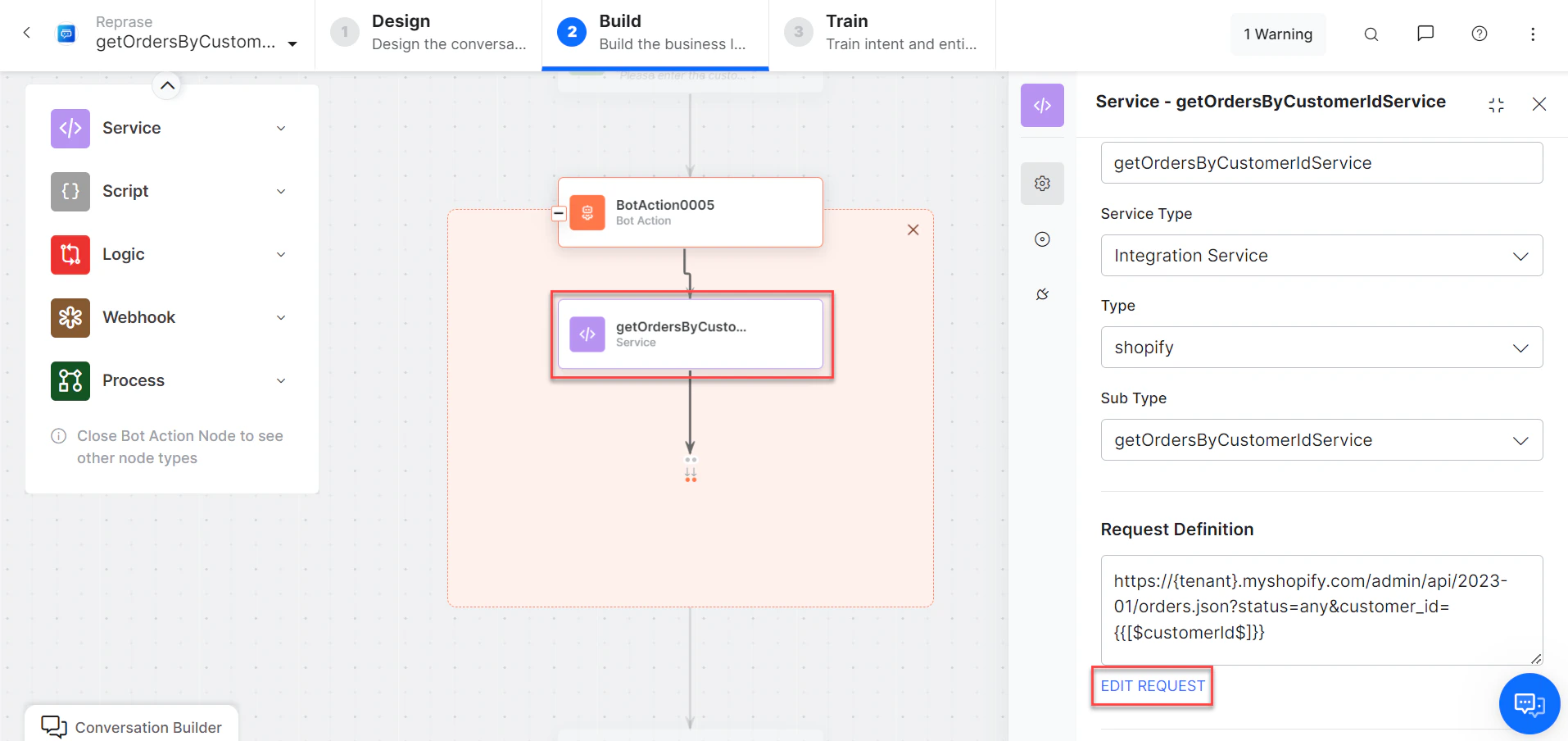Get Orders by Customer ID - Edit Request