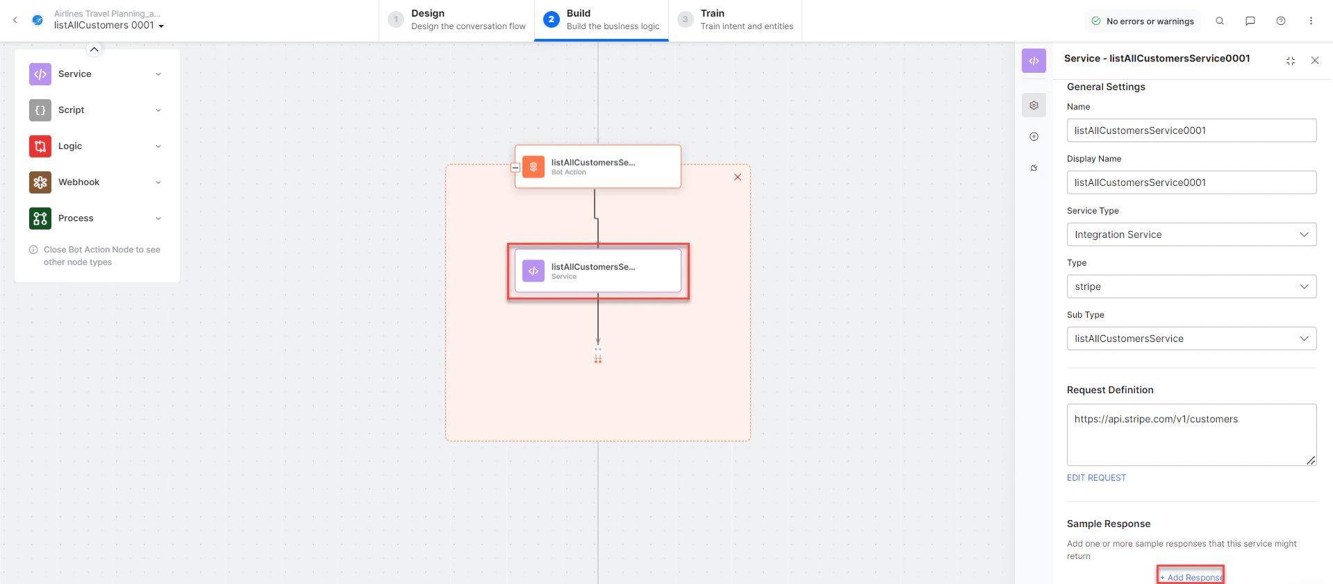 List all customers - Edit Request