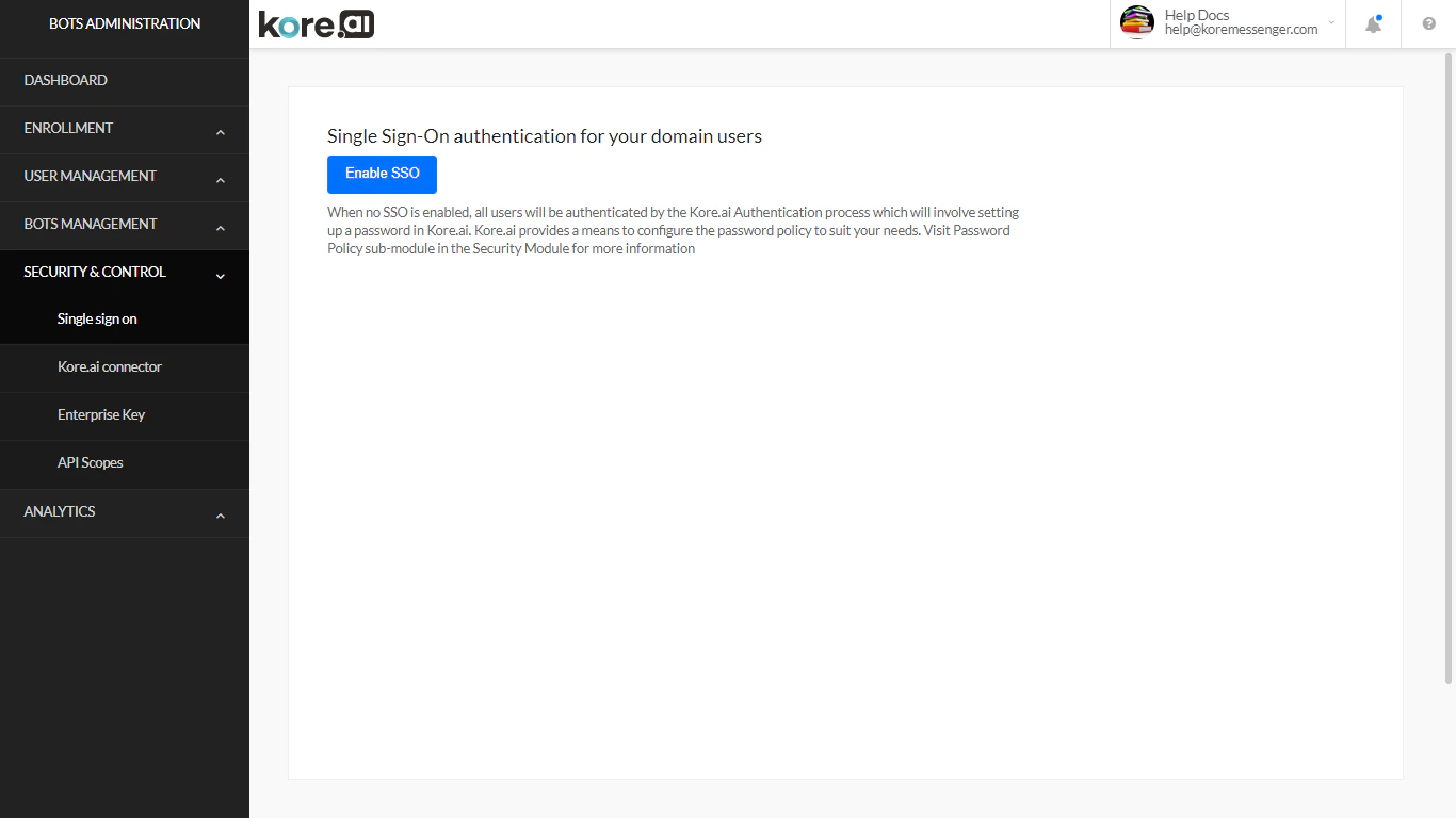 Security & Control - Single Sign-On