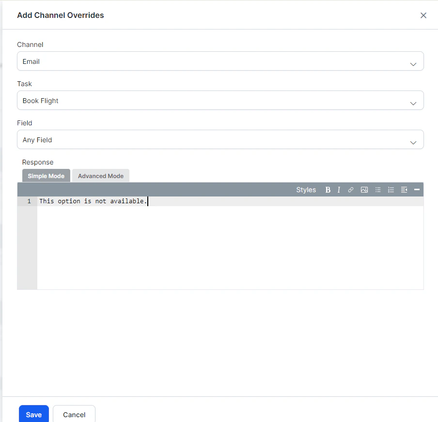add channel override