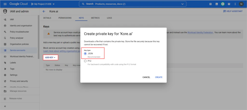 create new key