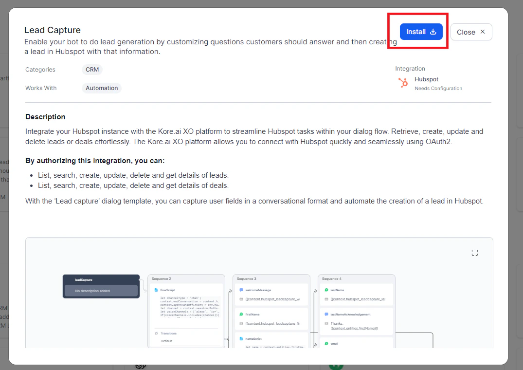 Install Lead Capture