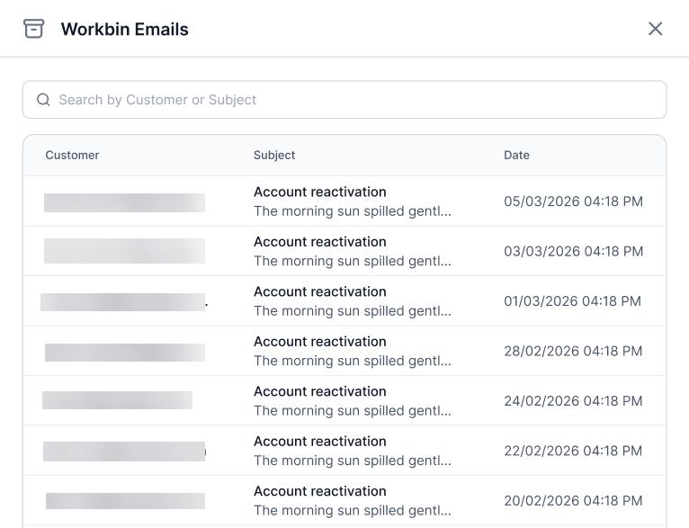 Personal Work Bin Emails